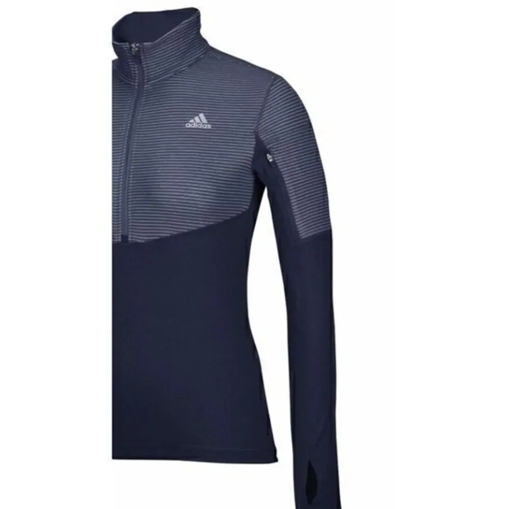 ADIDAS NBA INDIANA PACERS S Blue Performance 1/2 Zip Shirt Thumb Holes Climalite